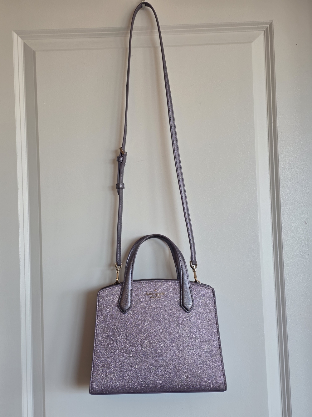 Kate Spade Tinsel Glitter Satchel Lilac Frost - Picture 9 of 9